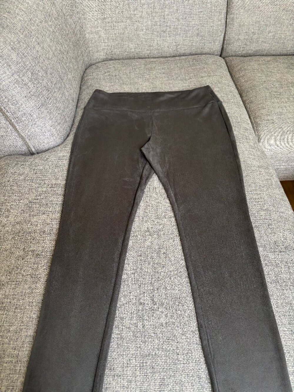 J McLaughlin Woman's Faux Suede Pull-on pants in Charcoal Gray, Size XL